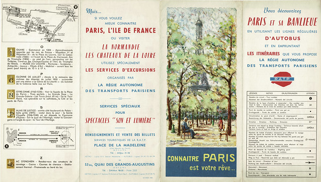 Connaître Paris est votre rêve : RATP, Paris, France : leaflet [1956]