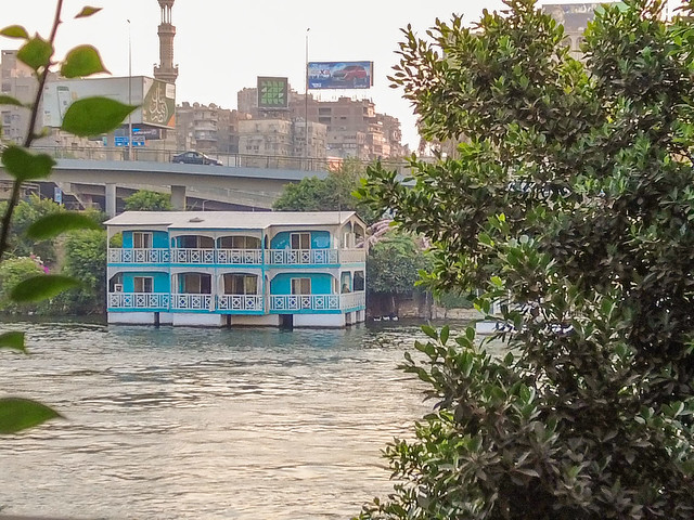 The sunset of Cairo houseboats