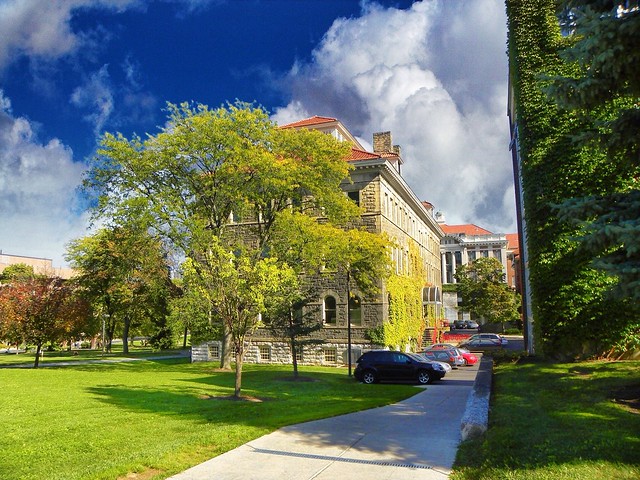 University of Syracuse - Bowne Hall -  Campus Building with vines