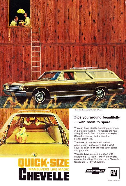 1967 Chevrolet Chevelle Concours Custom Wagon USA Original Magazine Advertisement