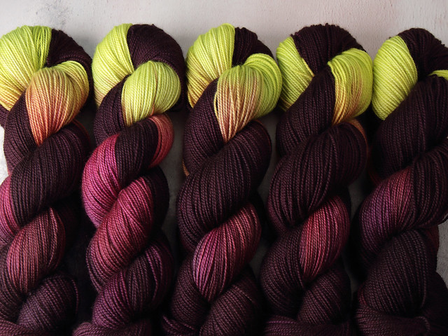 Favourite Sock – hand-dyed pure merino superwash wool 4 ply/sock yarn 100g – ‘Aeonium’