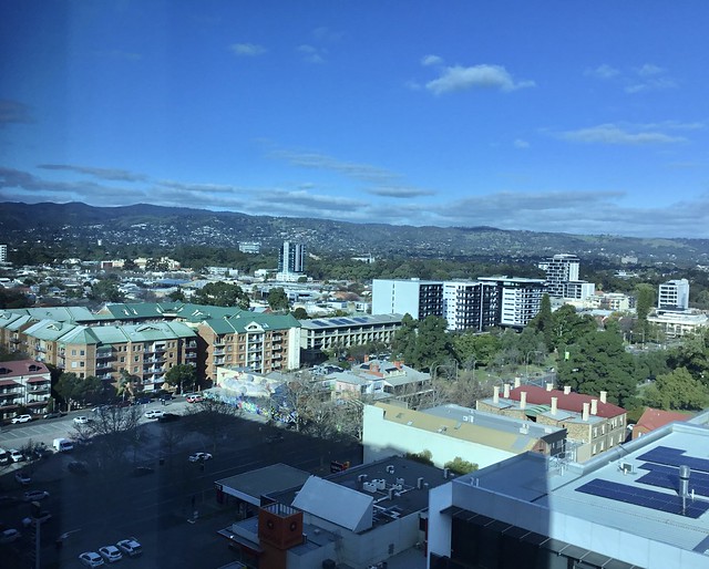 Adelaide. The southern part of the city and the Mt Lofty Ranges from Adelaide Calvary Hospital.