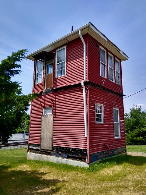 WB Tower at its new home on South Potomac Street, Brunswick MD, June 13, 2022