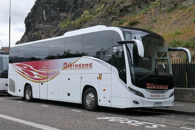 Atkinson's of Ingleby Arncliffe Yutong GT12 H19ATK, new in March 2020, at Johnston Terrace, Edinburgh, on 1 July 2022.