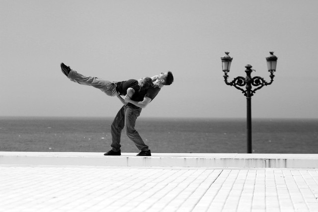 Dancing in front the sea