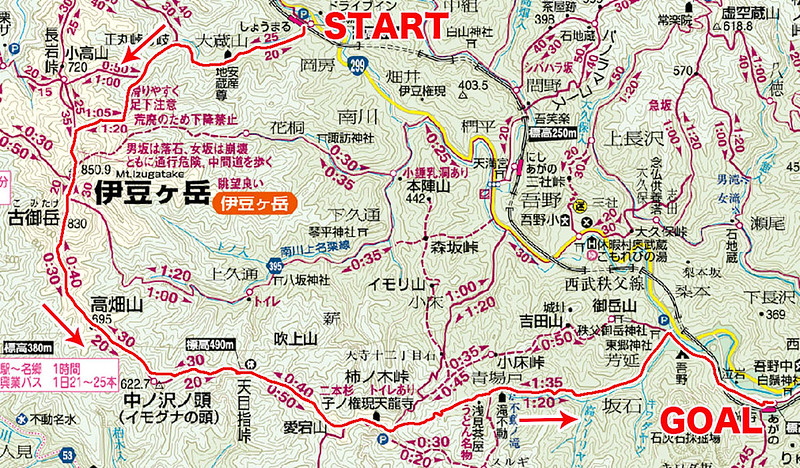 伊豆ヶ岳の地図