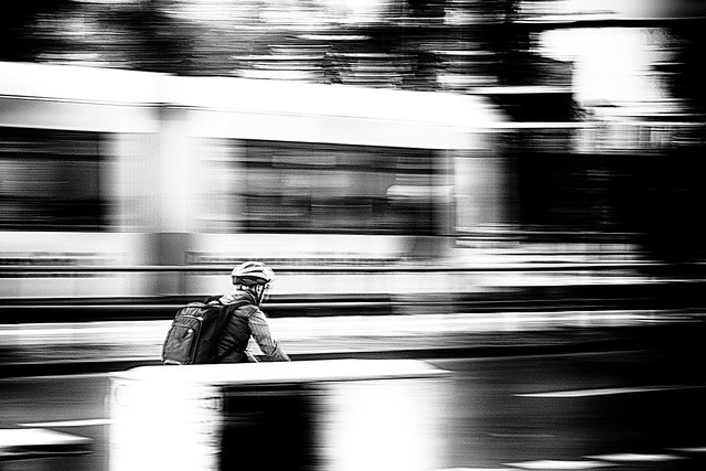 Street photography Berlin - fast cyclist
