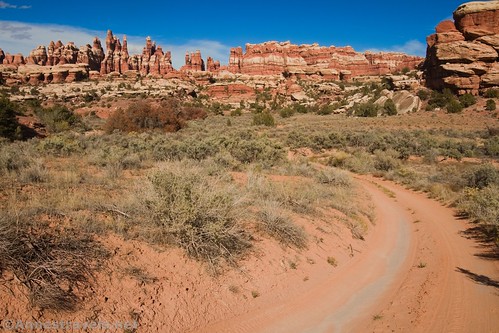 Hiking along the Joint Road.  Those rock formations are something else!  Needles District, Canyonlands National Park, Utah