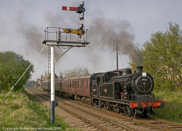 LNER 0-6-2T Class 3MT N7 No 69621 leaves Loughborough with a working for Leicester North on the Great Central Railway on 15th April 2009 (Copyright Robin Stewart-Smith - All Rights Reserved)