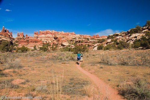 Hiking up the first part of the Chesler Park Trail after the Joint Road, Needles District, Canyonlands National Park, Utah