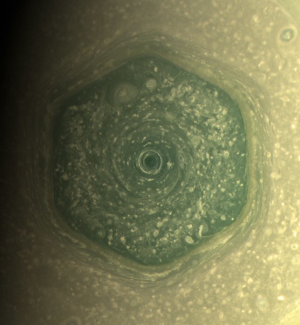 Saturn - nIR+RGB - Polarstereographic - June 25 2013