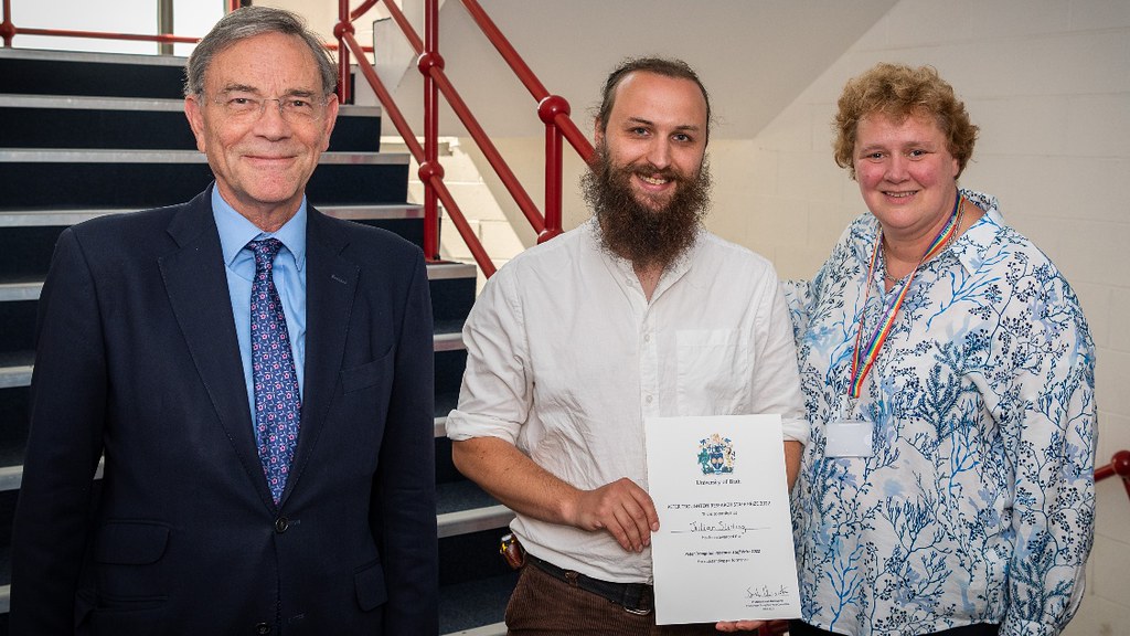 Dr Julian Stirling with Professor Sarah Haines and Mr Peter Troughton