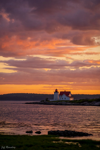 Sunset At Hendricks Head Lighthouse by Jeff Rosenberg/M43, lighthouse hendricksheadlighthouse water maine em1markiii olympus40150mmf28pro