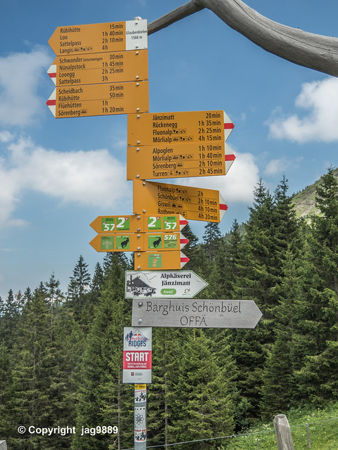 Glaubenbielen Signpost, Giswil, Canton of Obwalden, Switzerland