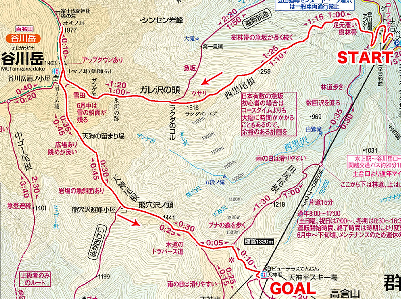 谷川岳の地図