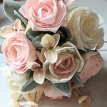 small pink and white roses bouqet