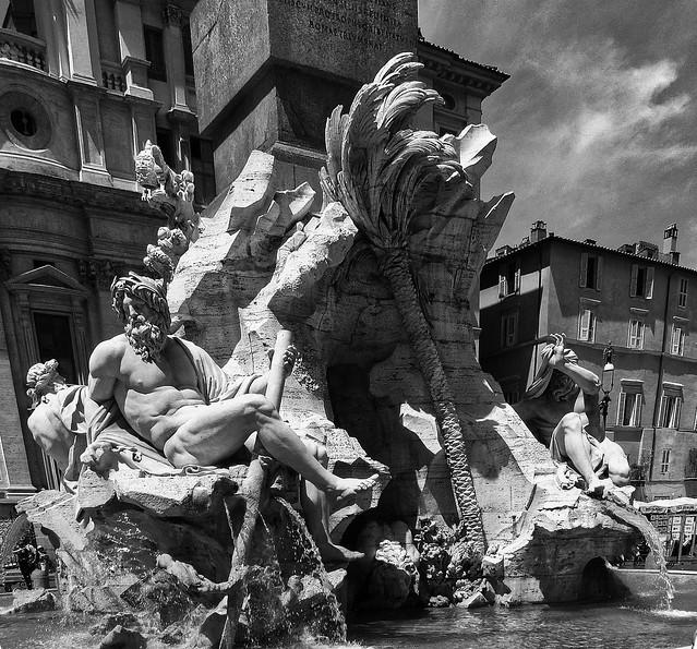 Fountain of Four Rivers in Rome, Italy