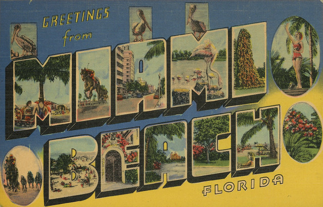 Greetings from Miami Beach, Florida - Large Letter Postcard