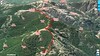 Photo 3D du secteur Chelia-Luviu avec la trace de l'operata du 09/07/2022 et la suite prévue vers les bergeries de Luviu