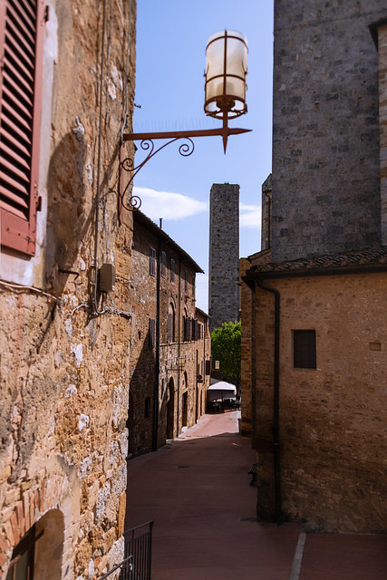 Narrow Alley And Tower In San Gimignano