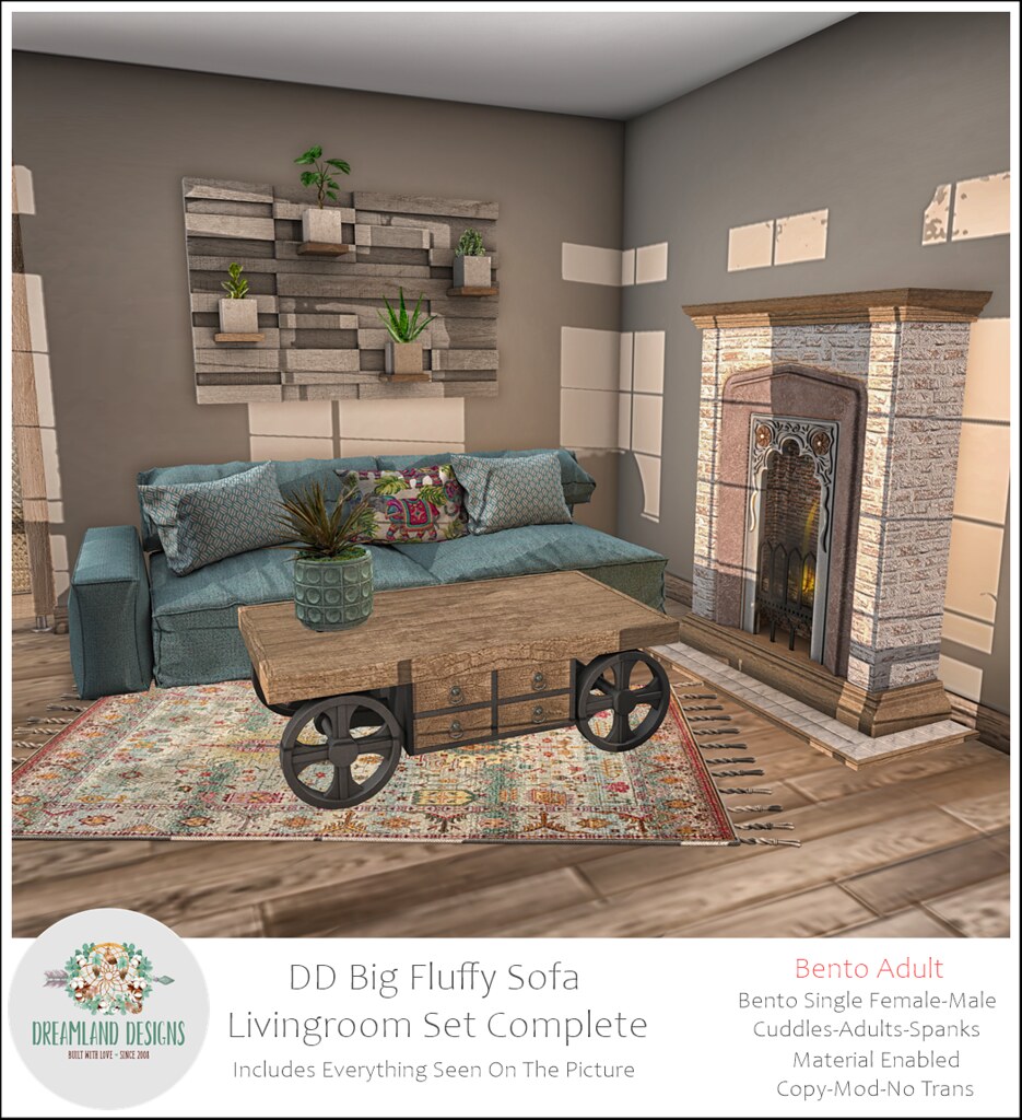 DD Big Fluffy Sofa Livingroom Set Complete Adult