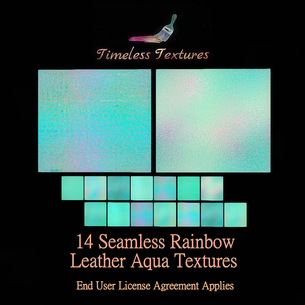 TT 14 Seamless Rainbow Leather Aqua Timeless Textures