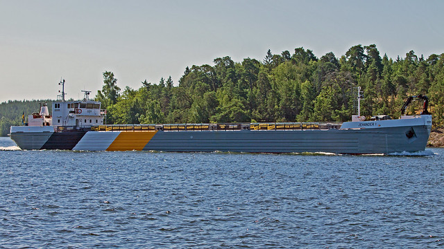 The cargo ship Jehander 1 in Lambar Bay, Lake Mälaren, Stockholm