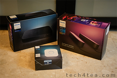 What you’ll need to set up a synchronised surround lighting from scratch (sold separately): Philips Hue Play HDMI Sync Box, Philips Hue Play light bars, Philips Hue Bridge. You’ll also need the free Philips Hue app and Philips Hue Sync apps to set up and program the lights and synchronisation.