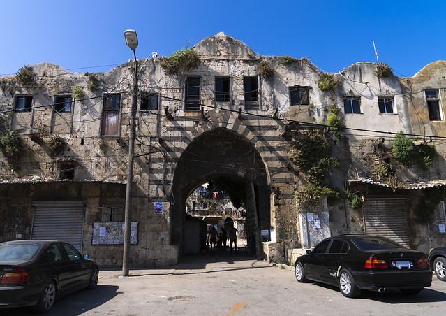 Old caravanserai occupied by poor people, North Governorate, Tripoli, Lebanon