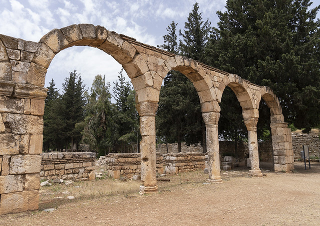 The cardo of the Umayyad city, Beqaa Governorate, Anjar, Lebanon