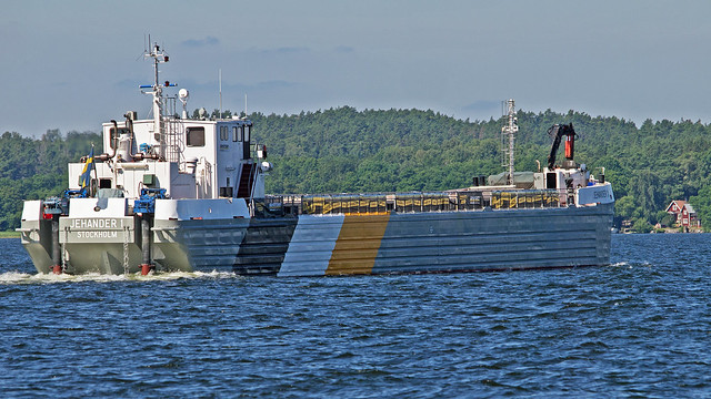 The cargo ship Jehander 1 in Lambar Bay, Lake Mälaren, Stockholm