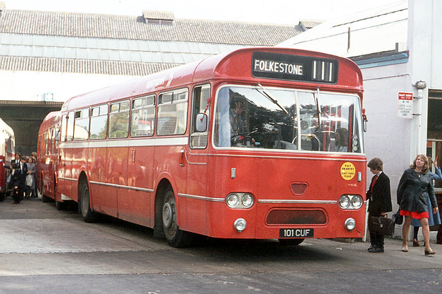 East Kent Road Car Company . 101CUF . Ashford Bus Station , Kent . September-1975