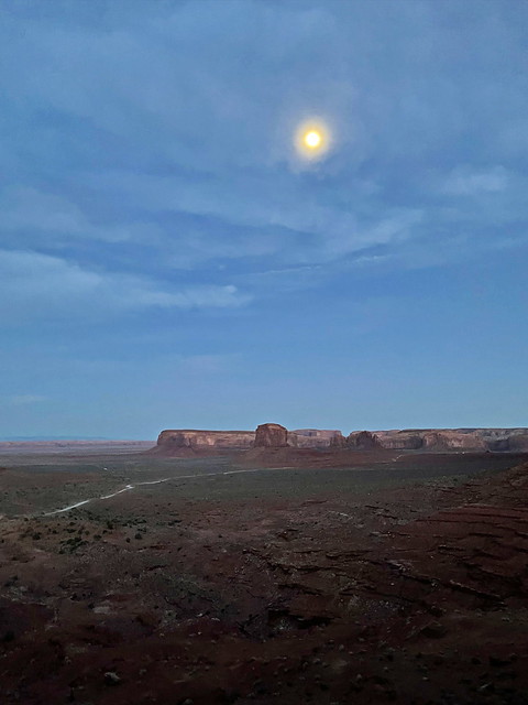 Moon over Monument Valley - Navajo Nation