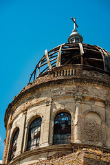 Exterior Ruined Dome of Catholic Church Bobda Romania