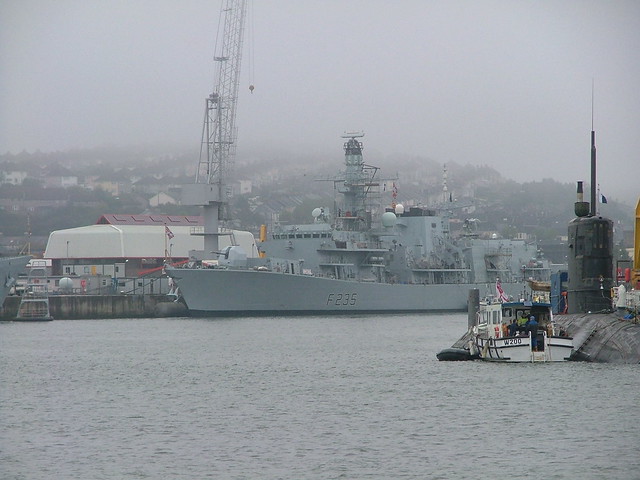HMS Monmouth F235 & HMS Tireless at Plymouth.