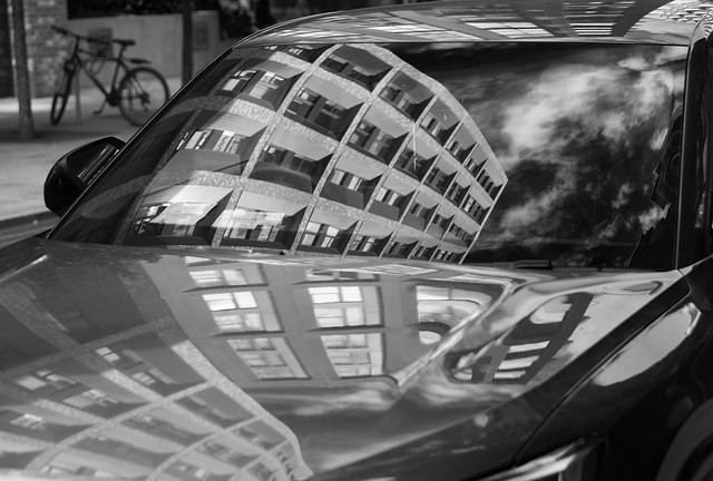 Reflections on a car