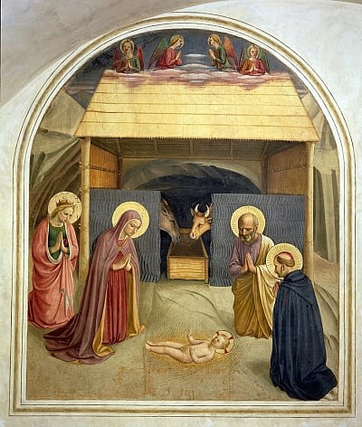 Natividad, con Santa Catalina de Alejandría y San Pedro Mártir, 1442