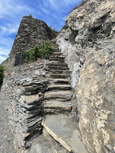 Stairways in the vineyards from Sion, Valais, Switzerland