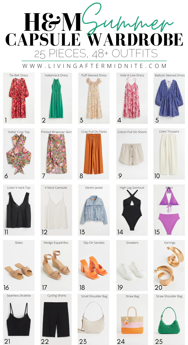 Affordable H&M Summer Capsule Wardrobe | 25 Pieces, 48+ Outfits | How to Build a Capsule Wardrobe | H&M Summer Clothes | Outfit Inspiration | Summer Fashion | 48 Warm Weather Outfit Ideas | Summer Vacation Packing Guide | Summer Outfits 2022 | Capsule Wardrobe 2022