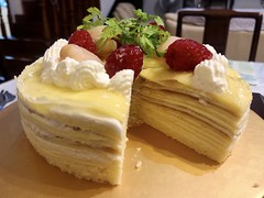 Lychee and Raspberry Mille Crepe Cake