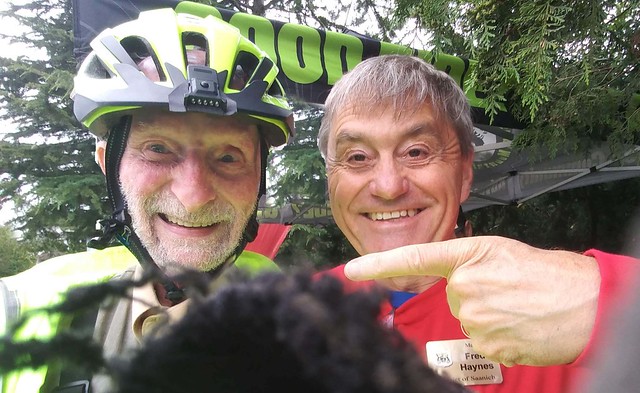 Tripp Station Bike Park selfie with Saanich Mayor, Fred Haynes