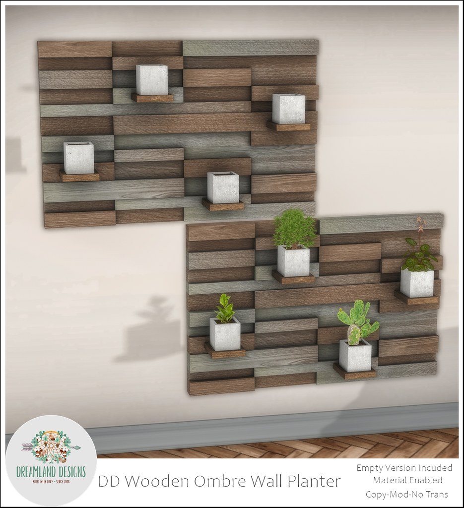 DD Wooden Ombre Wall Planter AD