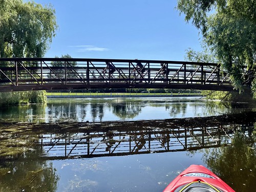 Kayak under the bridge, Dow's Lake