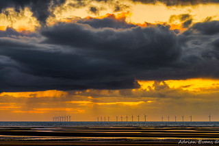 Rhyl Flats Offshore Wind Farm Sunset