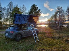camping spot with midnight sun