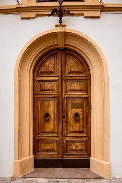 Beautiful Old Wooden Door In Volterra, Tuscany