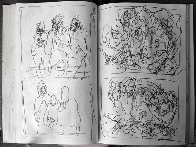 2012.02-2017.03[24] Shanghai Sanlintang Studio Three sketchbooks of canvas sketches 上海三林塘工作室 布画草稿速写簿三本-342