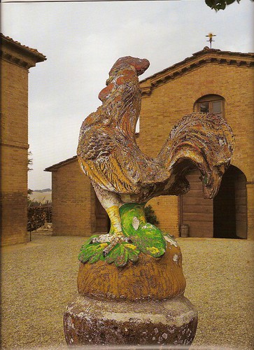 The famous “Chianti Rooster” from Read This: Altared: A Tale of Renovating a Medieval Church in Tuscany