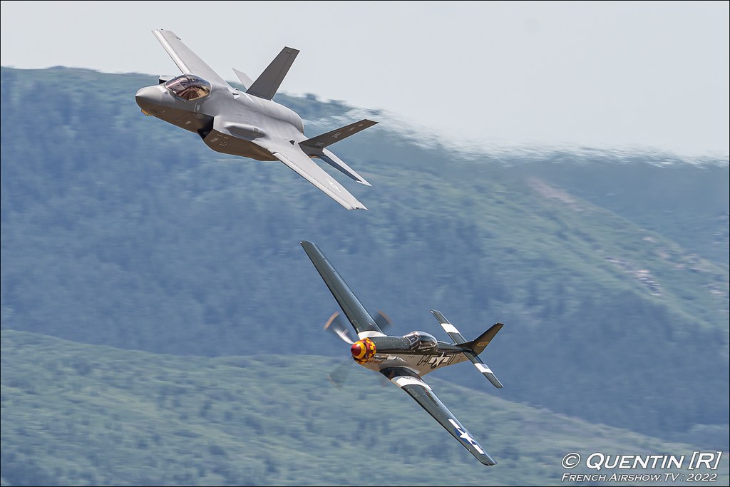  Air Force Heritage Flight F-35A Lightning II Demonstration Team & P-51 Mustang Warriors Over The Wasatch Air & Space Show Hill Air Force Base Utah 2022 Meeting Aerien 2022