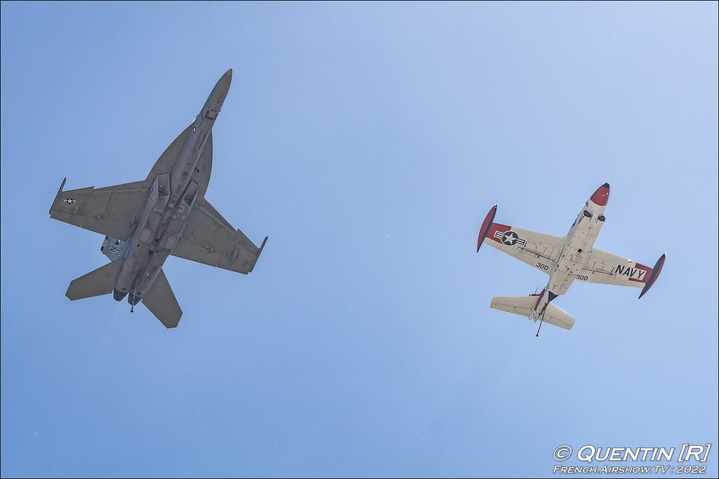 Heritage Flight F/A-18 F Rhino Demonstration Team & T-2C Buckeye Warriors Over The Wasatch Air & Space Show Hill Air Force Base Utah 2022 Meeting Aerien 2022